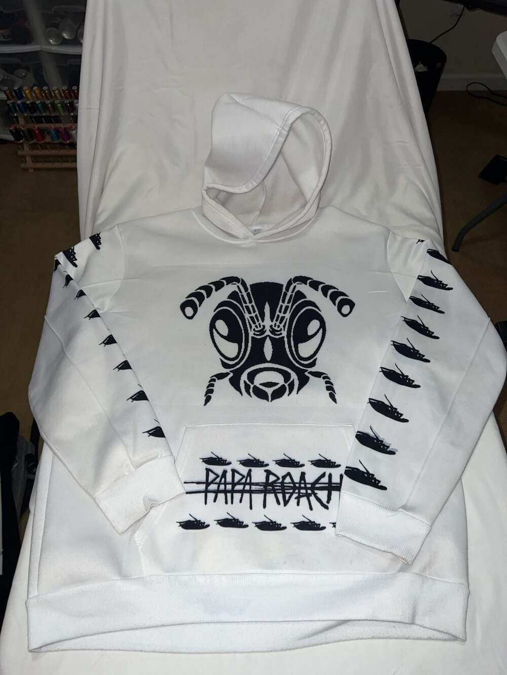 Papa Roach Born For Greatness Graphic Hoodie White Size XL